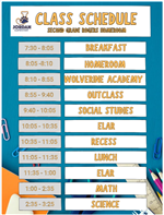 2nd Grade Self-Contained Class Schedule